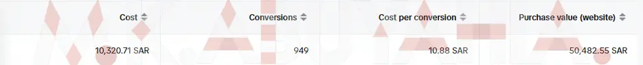 4.89× ROAS TikTok Ads Sales Campaign — Saudi Arabia (summary: 10,320.71 SAR cost, 949 conversions, 10.88 SAR cost/conversion, 50,482.55 SAR purchase value)